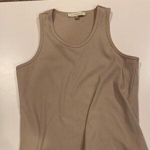 DownEast Women's Ribbed Tank Top - Beige